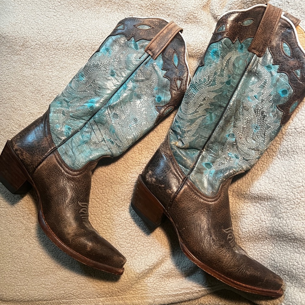 Cowboy boots | Reyme women’s turquoise and brown